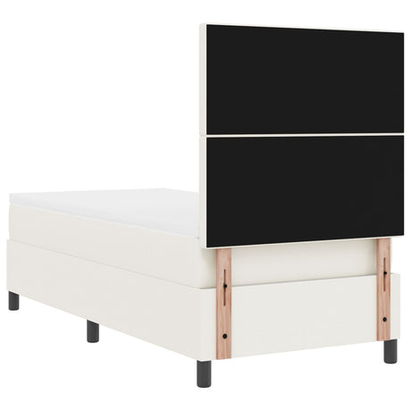 Box Spring Bed With Mattress Cream 80X200 Cm Corduroy Fabric