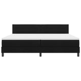 Box Spring Bed With Mattress & Led Black 200X200 Cm Fabric
