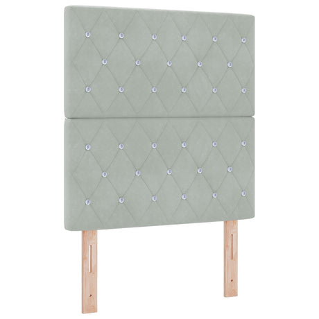 Light Grey Velvet Bed Frame 80X200 Cm