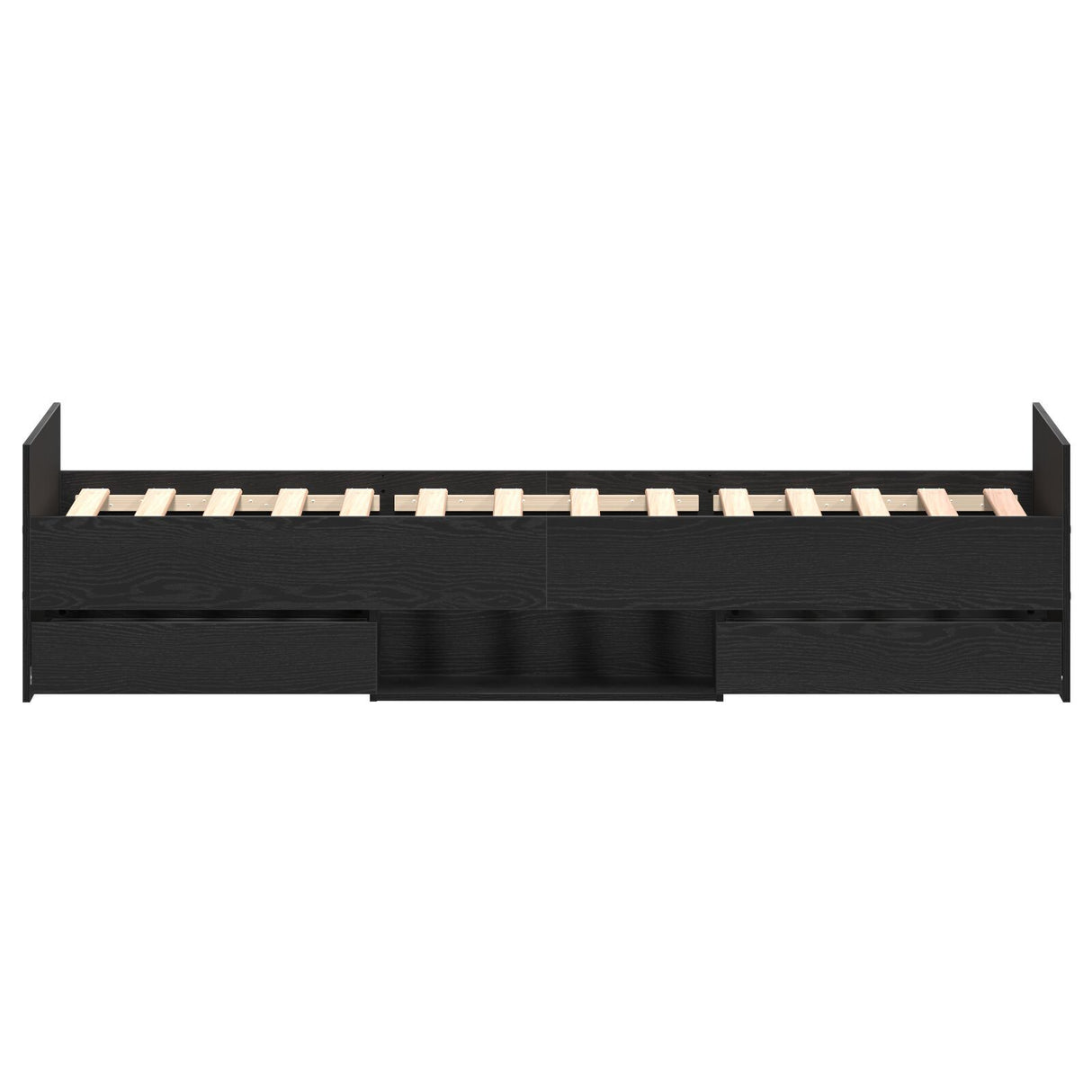 Bed Frame Without Mattress Black Oak 90X200 Cm Engineered Wood