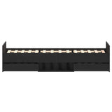 Bed Frame Without Mattress Black Oak 90X200 Cm Engineered Wood