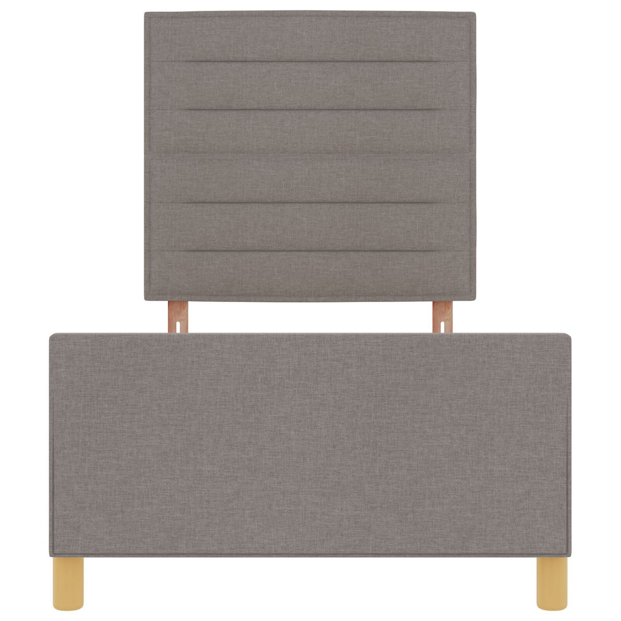 Bed Frame In Taupe, 80X200 Cm, Fabric