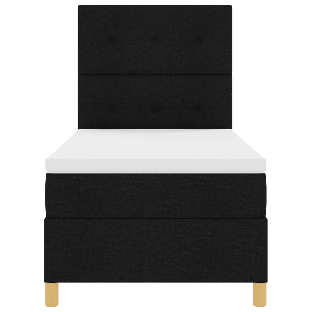 Box Spring Bed With Mattress & Led Black 80X200 Cm Fabric