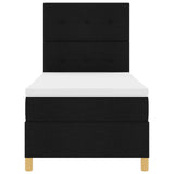 Box Spring Bed With Mattress & Led Black 80X200 Cm Fabric