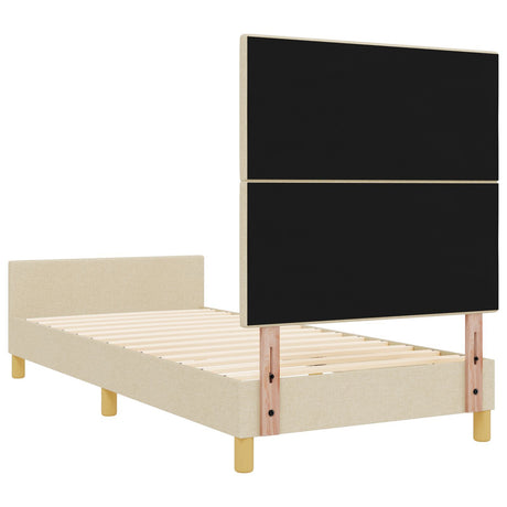 Bed Frame Cream 90X190 Cm Fabric