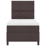 Box Spring Bed With Mattress & Led Dark Brown 90X190 Cm Fabric
