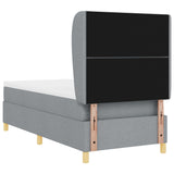 Box Spring Bed With Mattress - Light Grey - 90X200 Cm Fabric