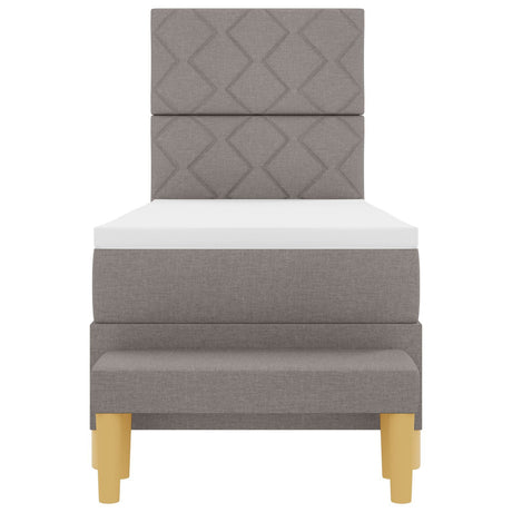 Box Spring Bed With Mattress & Bench Taupe 80X200 Cm Fabric