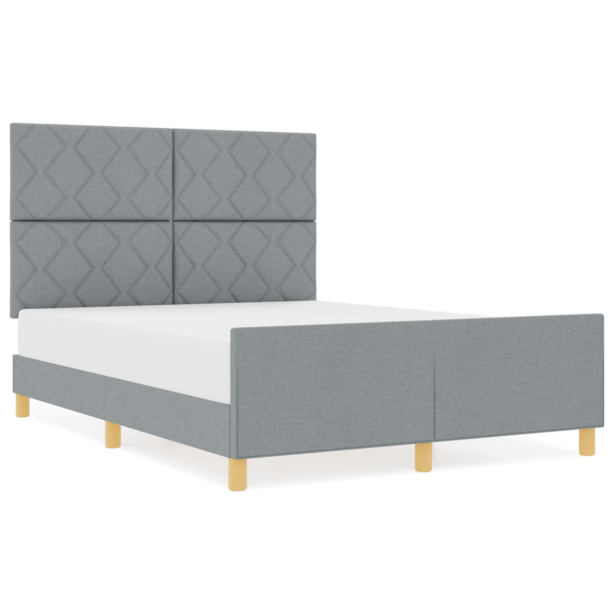 Bed Frame Light Grey 140X200 Cm Fabric
