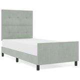 Light Grey Velvet Bed Frame 80X200 Cm