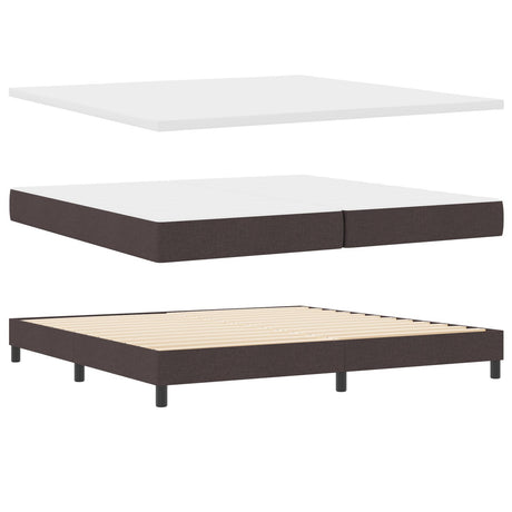 Box Spring Bed With Mattress Dark Brown 200X200 Cm Fabric