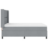 Box Spring Bed With Mattress & Led Light Grey 160X200 Cm Fabric