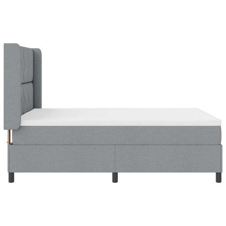 Box Spring Bed With Mattress & Led Light Grey 160X200 Cm Fabric