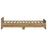 Bed Frame Artisan Oak 200X200 Cm Engineered Wood