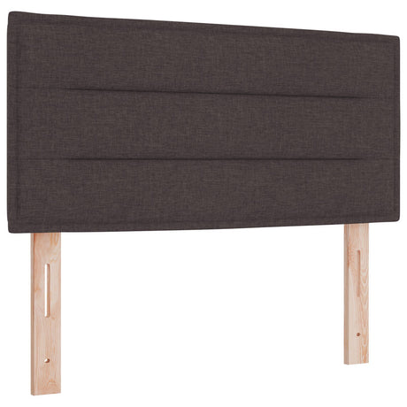 Box Spring Bed With Mattress & Led Dark Brown 80X200 Cm Fabric