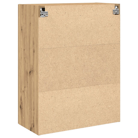 Wall-Mounted Cabinet With Glass Doors Artisan Oak 69.5X34X90 Cm