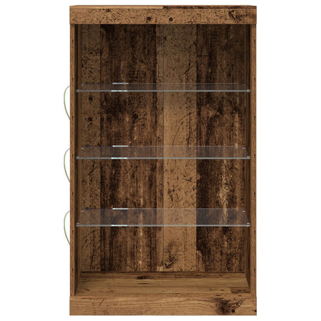 Sideboard With Led Lights Old Wood 60,5X37X100 Cm