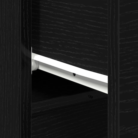 Sideboards 2 Pcs Black Oak 30X30X70 Cm Engineered Wood