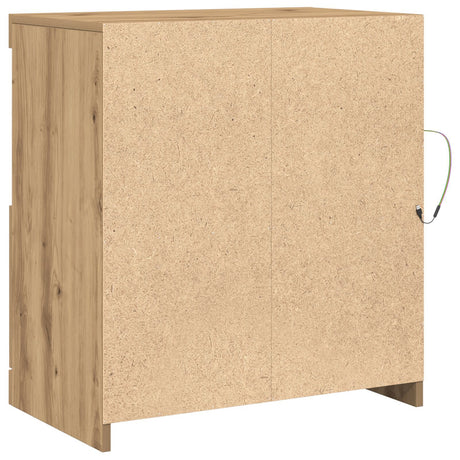 Sideboard With Led Lights Artisan Oak 60X37X67 Cm