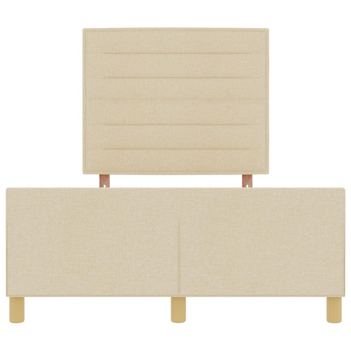 Cream Bed Frame 140X190 Cm Fabric