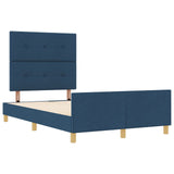 Bed Frame Blue 120X200 Cm Fabric