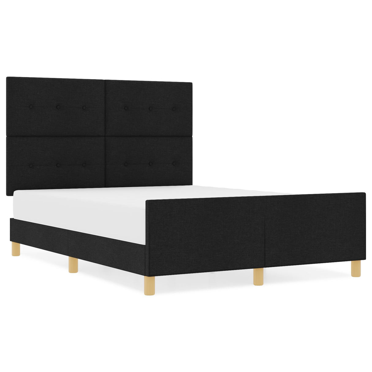 Bed Frame Black 140X190 Cm Fabric