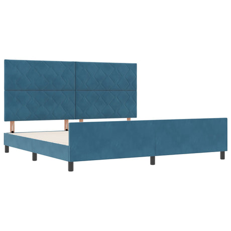 Bed Frame Dark Blue 200X200 Cm Velvet