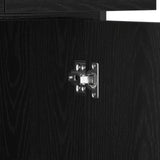 Sideboard Black Oak 70X30X80 Cm Engineered Wood And Steel