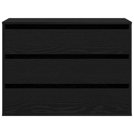 Corner Chest Of Drawers Black Oak 80X41X58 Cm Engineered Wood