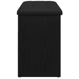 Storage Bench Black Oak 80X30X45 Cm Engineered Wood