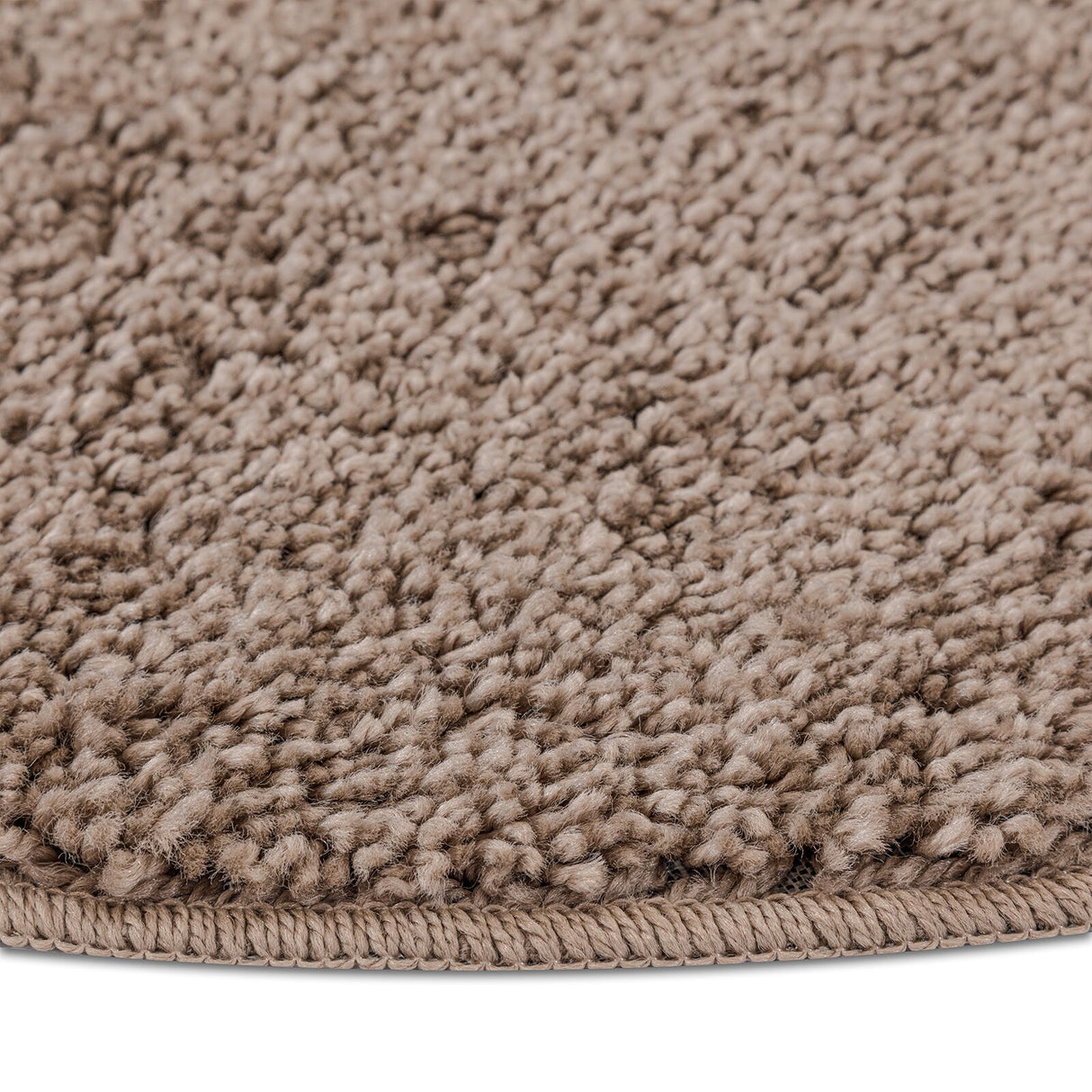 Shaggy Rug With Latex Backing Brown Ø90 Cm