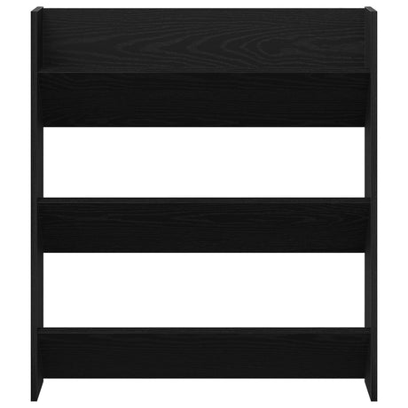 Wall Shoe Cabinet - Black Oak, 80X18X90 Cm, Made From Engineered Wood
