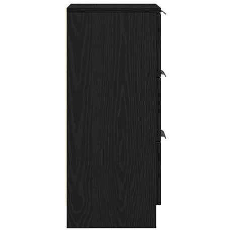 Sideboards 2 Pcs Black Oak 30X30X70 Cm Engineered Wood