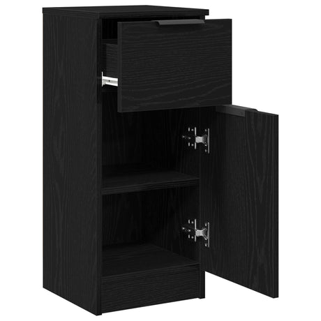 Sideboard Black Oak 30X30X70 Cm Engineered Wood
