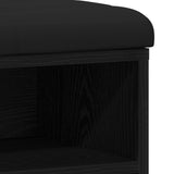 Storage Bench Black Oak 100X30X48 Cm Engineered Wood