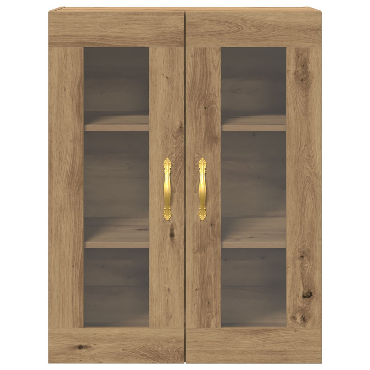 Wall-Mounted Cabinet With Glass Doors Artisan Oak 69,5X34X90 Cm