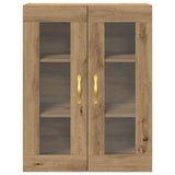 Wall-Mounted Cabinet With Glass Doors Artisan Oak 69,5X34X90 Cm