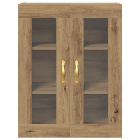 Wall-Mounted Cabinet With Glass Doors Artisan Oak 69,5X34X90 Cm