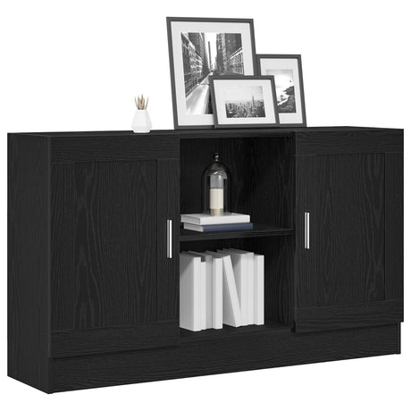 Black Oak Sideboard 120X30.5X70 Cm Engineered Wood
