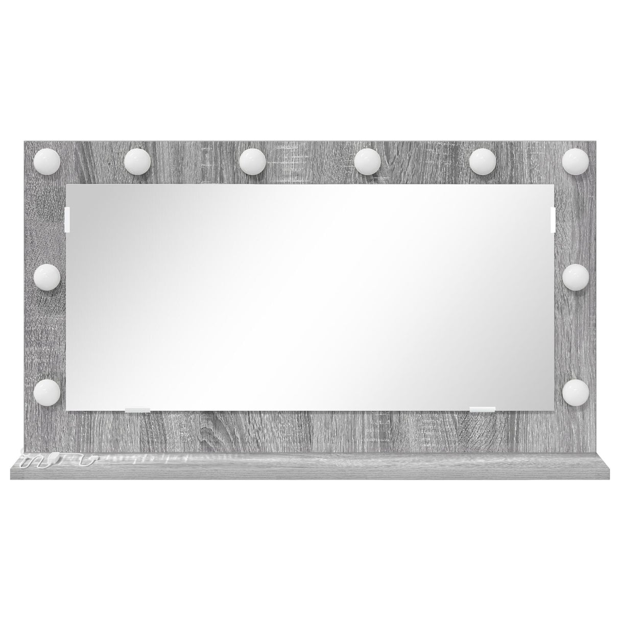 Vanity Mirror Grey Sonoma Particle Board, Glass 80 X 45 X 18 Cm