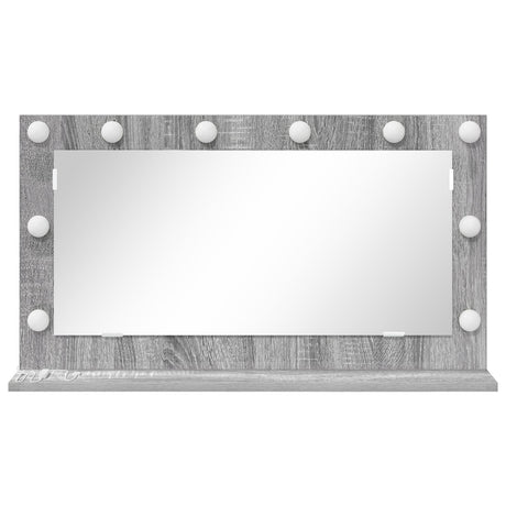 Vanity Mirror Grey Sonoma Particle Board, Glass 80 X 45 X 18 Cm