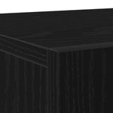 Sideboard With 3 Doors Black Oak 90X34X80 Cm Engineered Wood