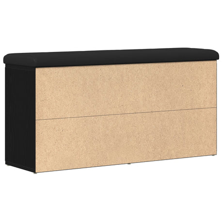 Storage Bench Black Oak 100X30X48 Cm Engineered Wood