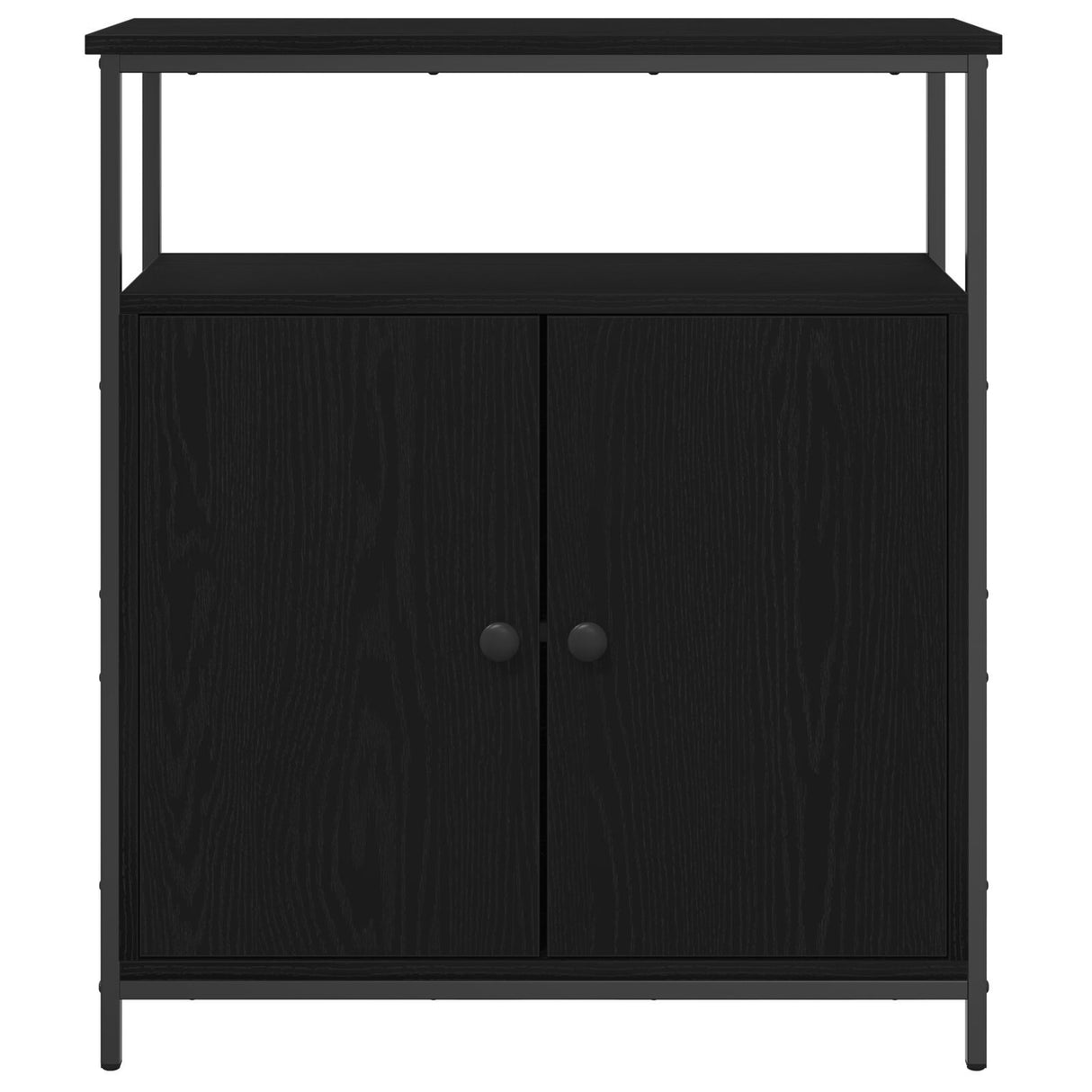 Wall-Mounted Cabinet Black Oak 69,5X34X90 Cm Engineered Wood
