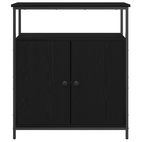 Wall-Mounted Cabinet Black Oak 69,5X34X90 Cm Engineered Wood