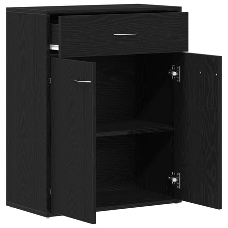 Black Oak Sideboard 60X30X75 Cm Made Of Engineered Wood