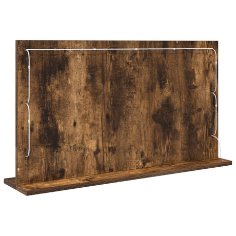 Vanity Mirror Smoked Oak, Silver Wood, Glass 80 X 45 Cm Mirror