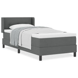 Box Spring Bed With Mattress Dark Grey 80X200 Cm Fabric,  Headboard Button Tufted Dark Grey 80 Cm Fabric