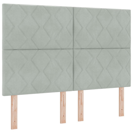 Bed Frame Light Grey 140X190 Cm Velvet