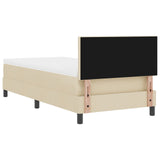 Box Spring Bed With Mattress & Led Cream 100X200 Cm Fabric